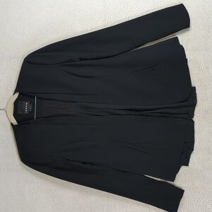 Trouve Nordstrom Women's Black Pleated Blazer Jacket Size‎ XS